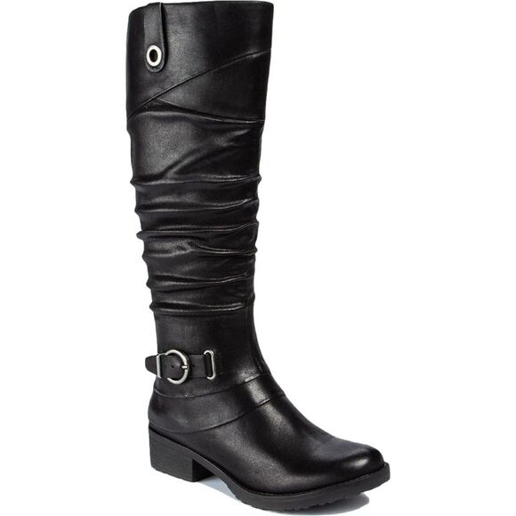 BARETRAPS Womens Black Pull Tab Buckle Accent Comfort Charee Round Toe Block Heel Zip-Up Booties M main image 0